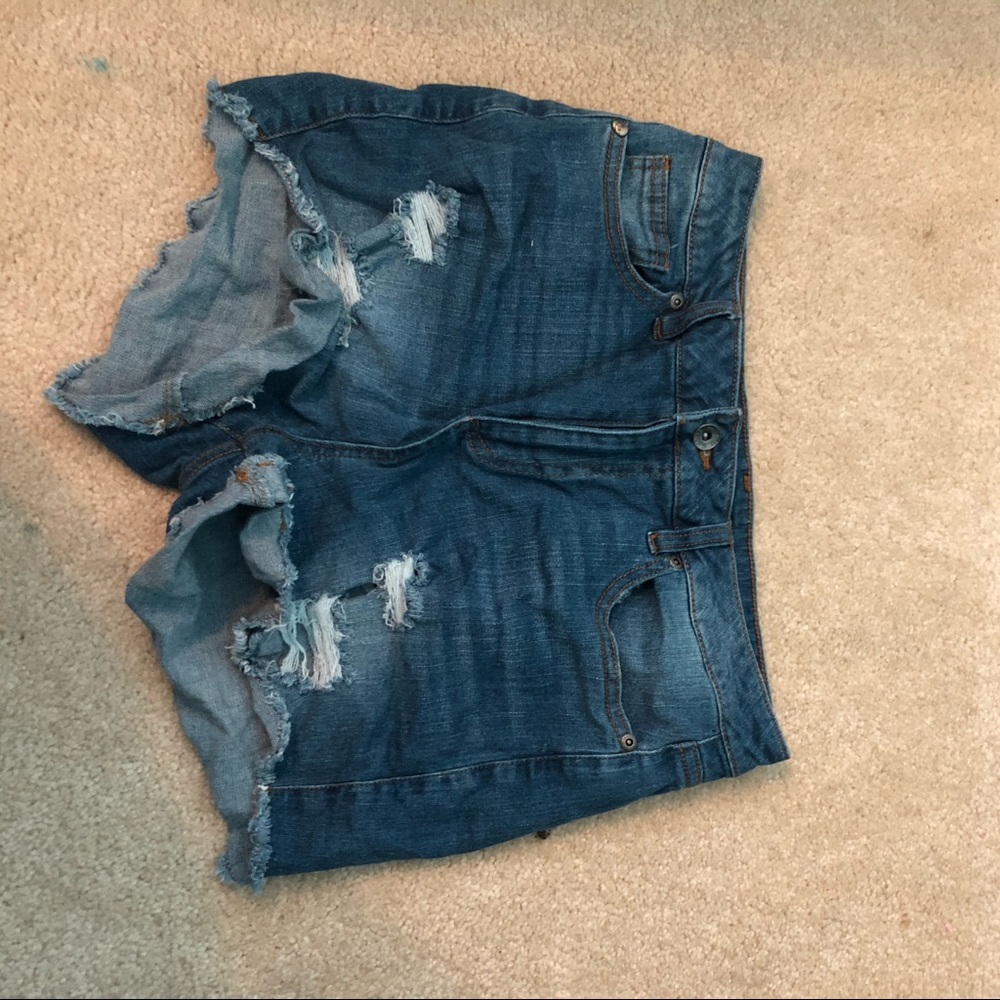 Black Heart Jean Shorts